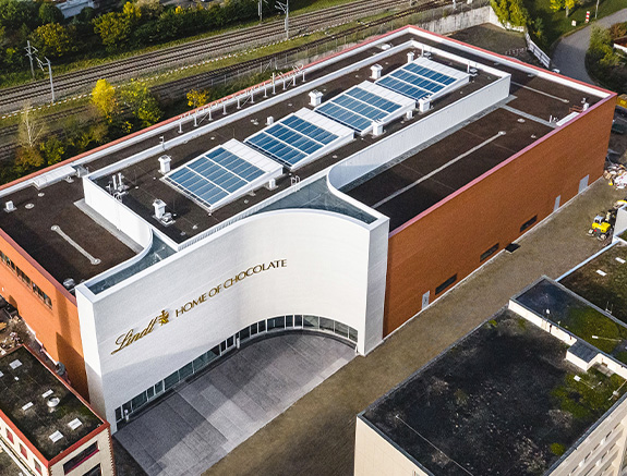 Drone view Lindt Home of Chocolate