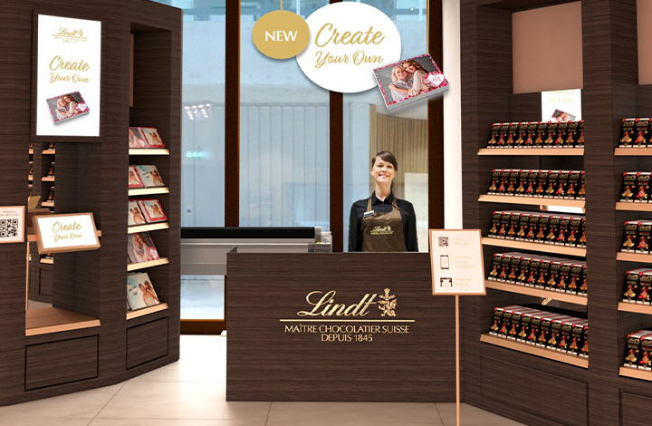 The screen where you can design your praline packaging